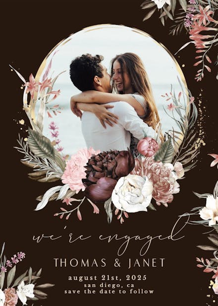 Bohemian rose - engagement announcement