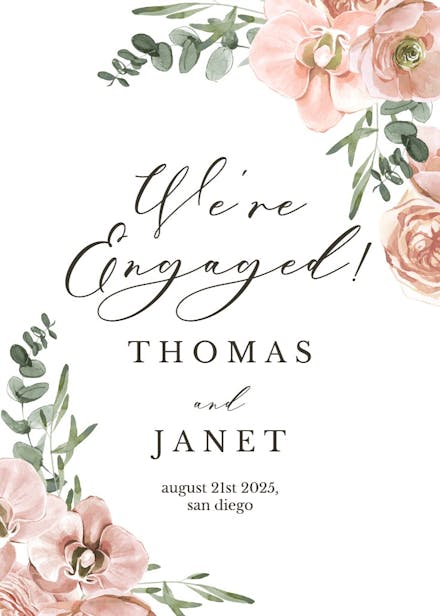 Bohemian wreath - engagement announcement