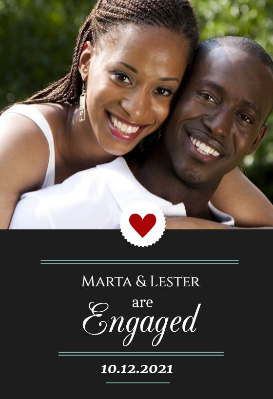 Classic engagement -  announcement card template