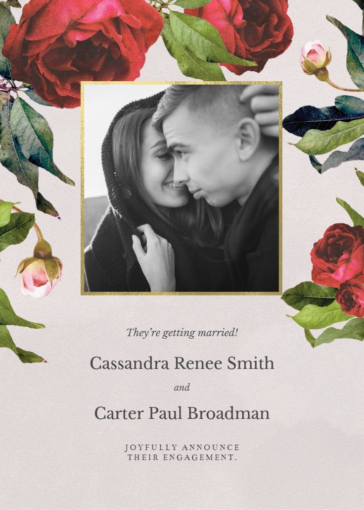 Climbing roses - engagement announcement