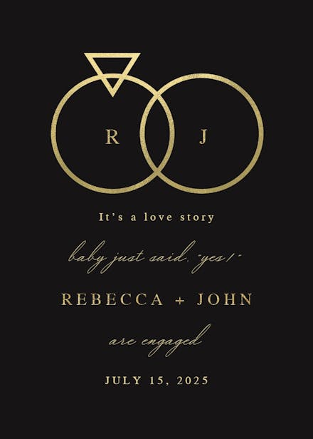 Connected rings - engagement announcement