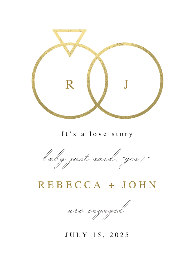 Connected rings - engagement announcement