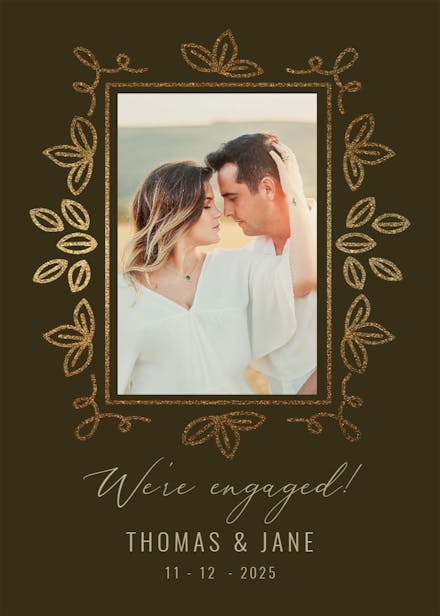 Dainty leaf doodles - engagement announcement