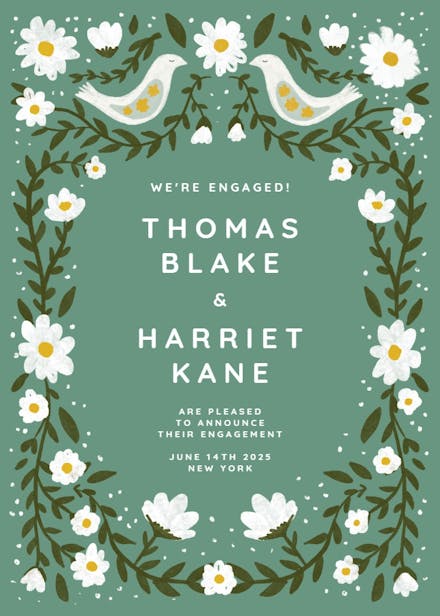 Daisy frame - engagement announcement