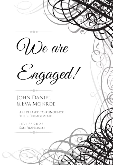 Delicate twirls - engagement announcement