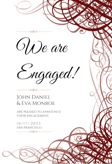 Delicate twirls - engagement announcement