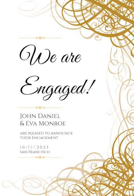 Delicate twirls - engagement announcement