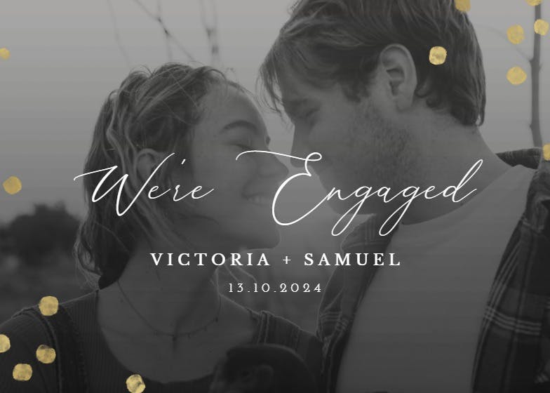 Dotted photo - engagement announcement