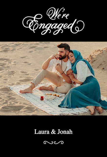 Elegant black - engagement announcement