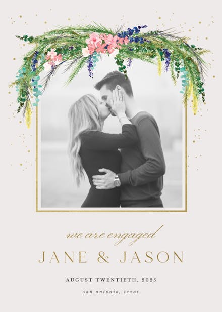 Floral pine - engagement announcement