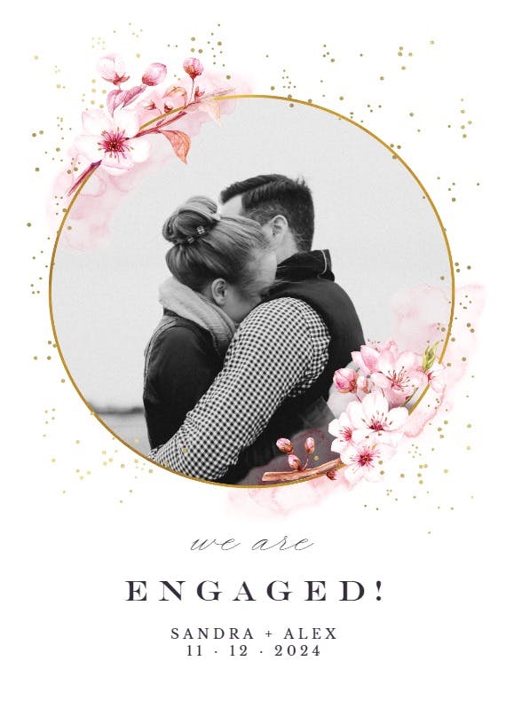Floral sakura - engagement announcement