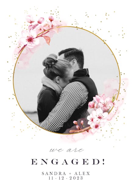 Floral Sakura - Anuncio De Compromiso