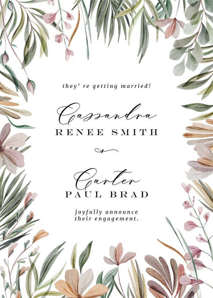 Garden frame - engagement announcement