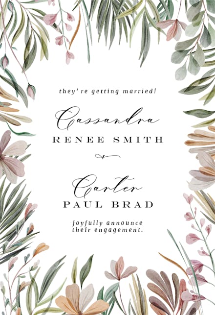 Garden frame - engagement announcement
