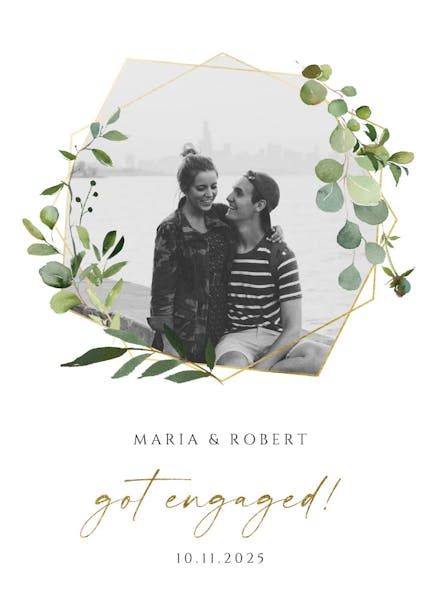 Geometric eucalyptus - engagement announcement
