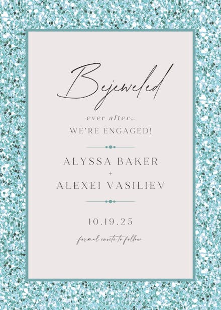 Glittering news - engagement announcement