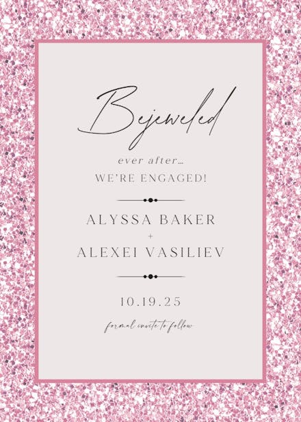 Glittering news - engagement announcement