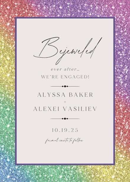 Glittering news - engagement announcement