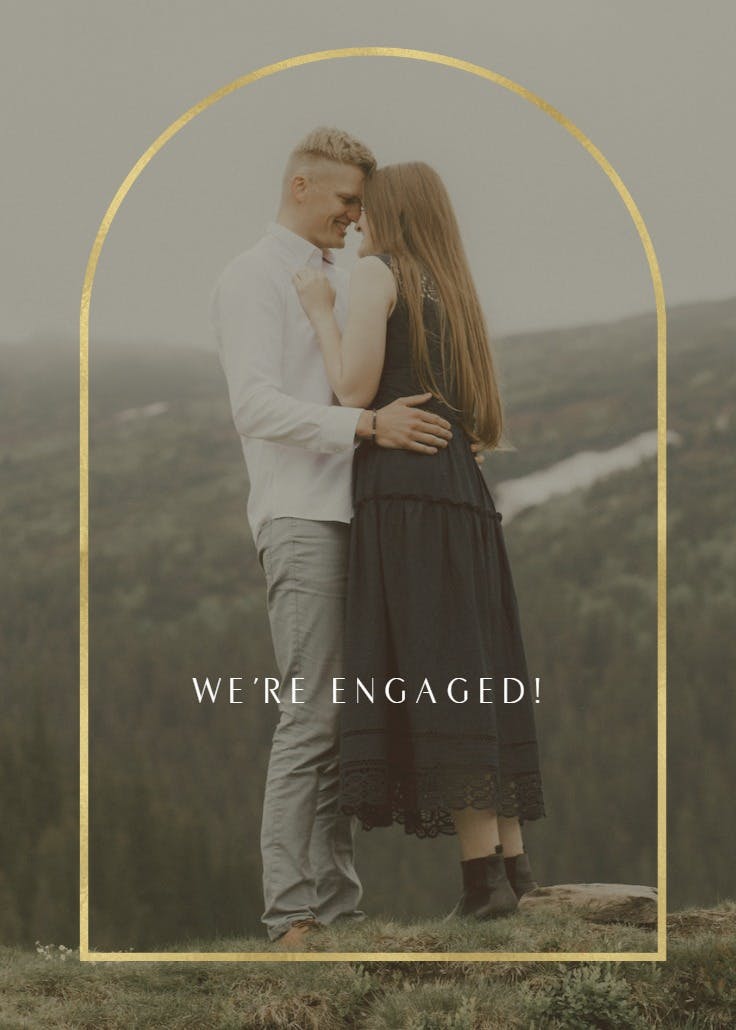 Gold arch - engagement announcement