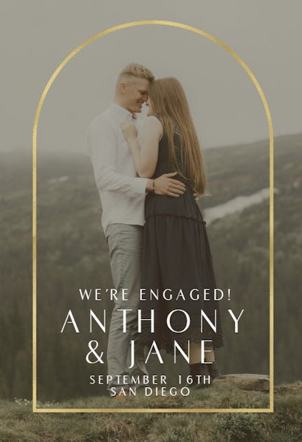 Gold arch - engagement announcement