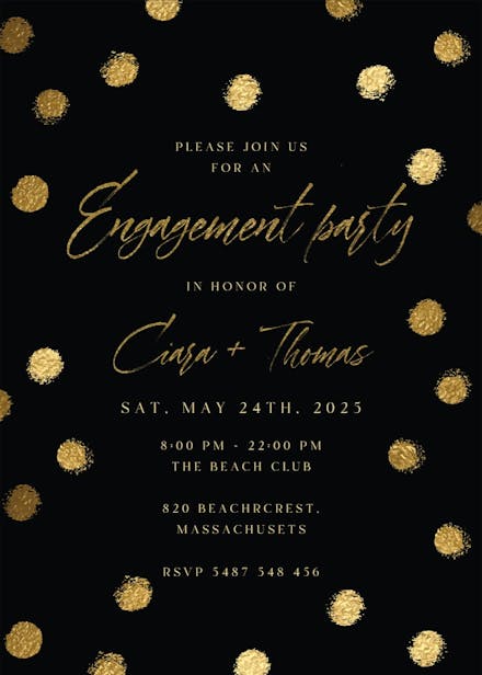 Gold dots - engagement announcement