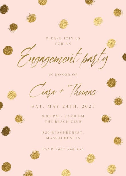 Gold dots - engagement announcement
