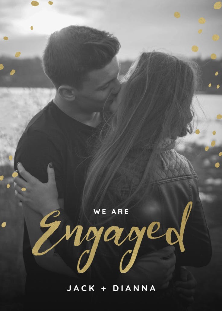 Gold flakes - engagement announcement