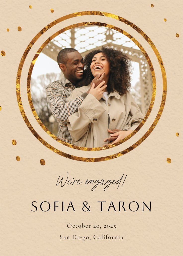 Golden minimalism - engagement announcement