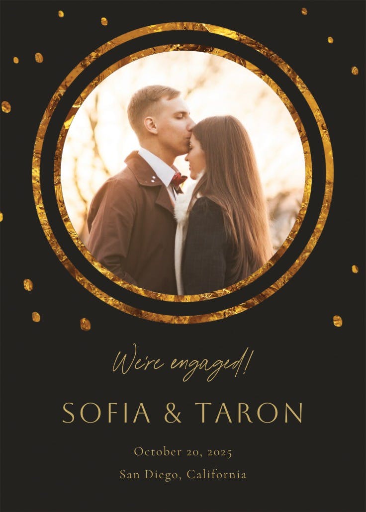 Golden minimalism - engagement announcement