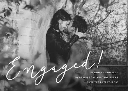 Hand lettering full photo - engagement announcement