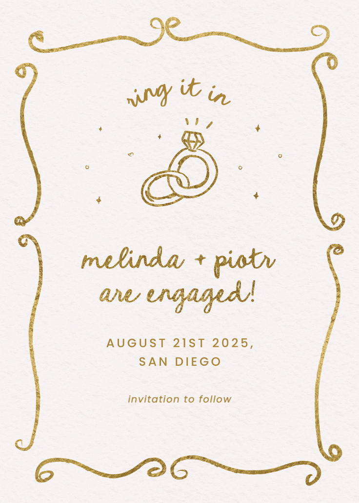 Ring it in - anuncio de compromiso