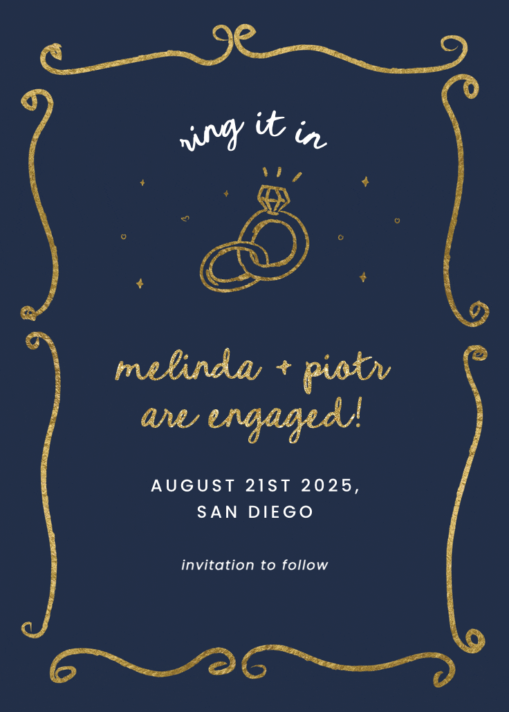 Ring it in - engagement announcement