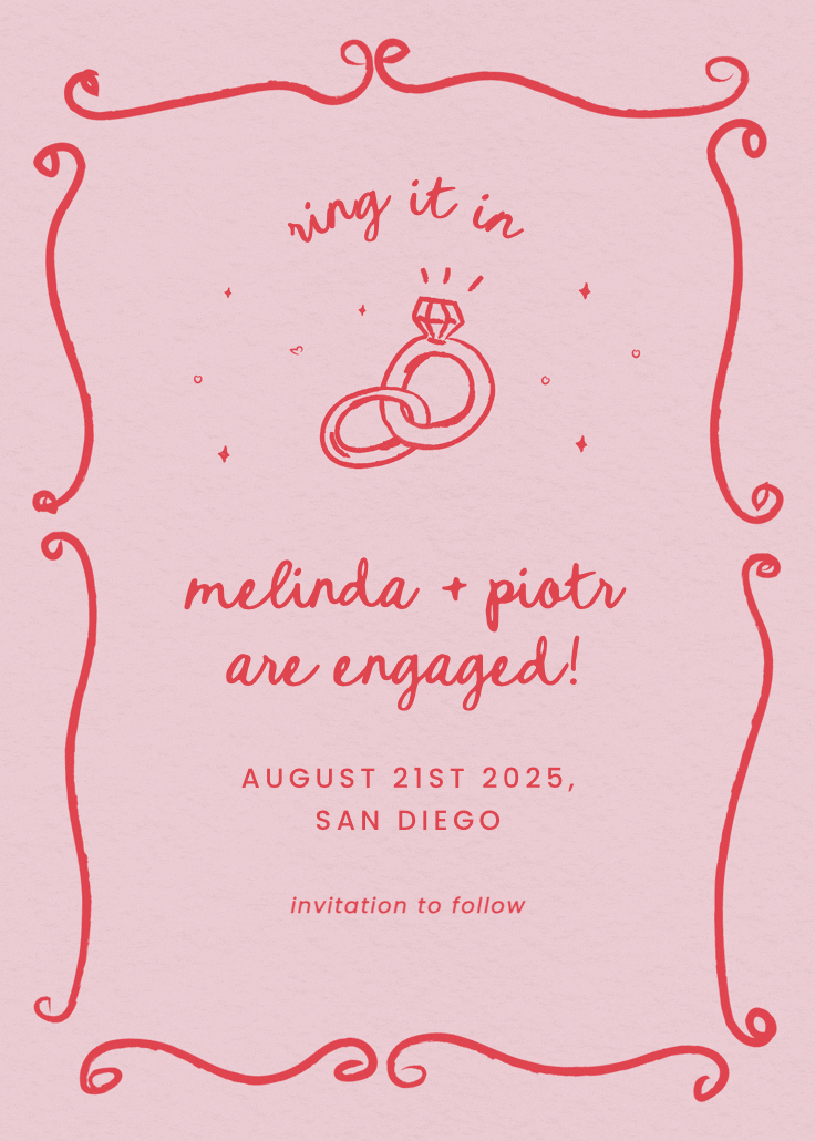 Ring it in - engagement announcement