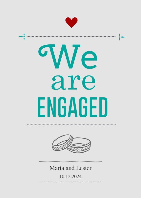 Rings of love - engagement announcement