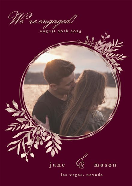 Rose gold geometric floral frames - engagement announcement