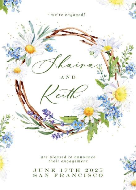 Rustic daisies - engagement announcement