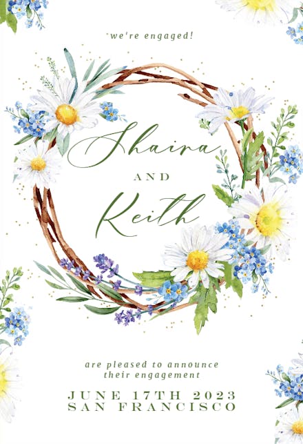 Rustic Daisies - Engagement Announcement