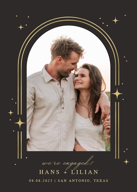 Sparkle arch - engagement announcement