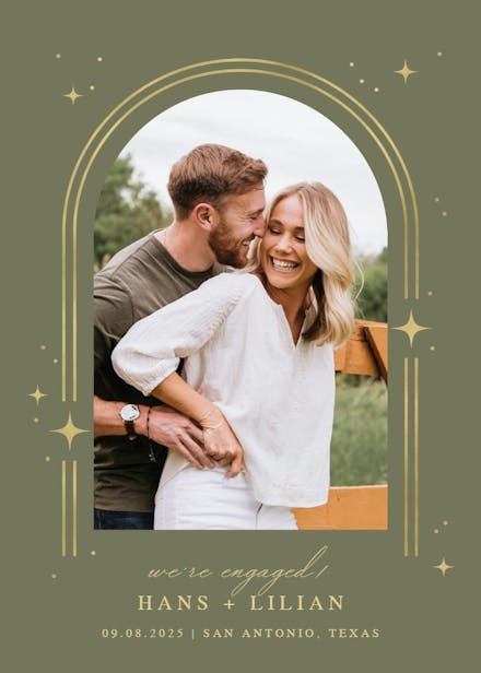 Sparkle arch - engagement announcement