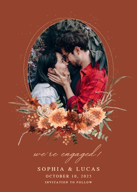 Terracotta flowers - engagement announcement