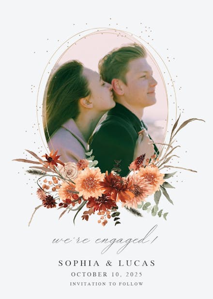 Terracotta flowers - engagement announcement