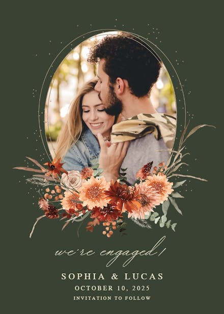 Terracotta flowers - engagement announcement