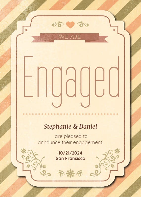 Vintage floral - engagement announcement