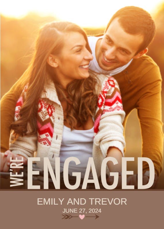 We're engaged -  announcement card template