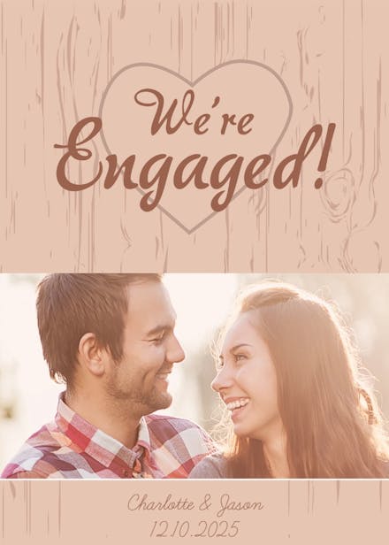 Wood carving - engagement announcement