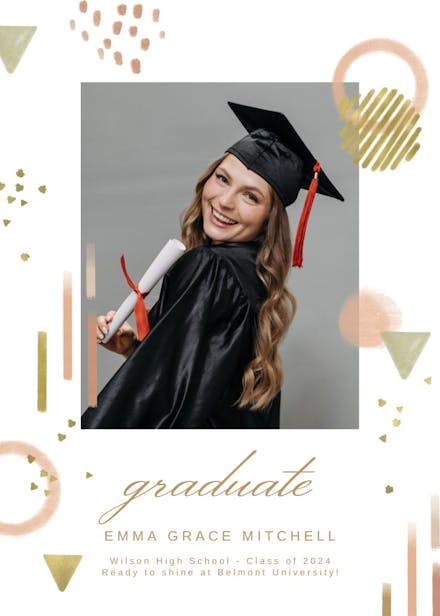 Abstract Pastel Decoration - Graduation Announcement Template (Free ...