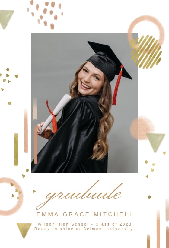 Abstract Pastel Decoration - Graduation Announcement Template (Free ...