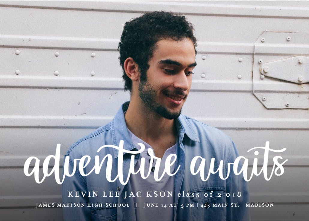 Adventure awaits - graduation announcement