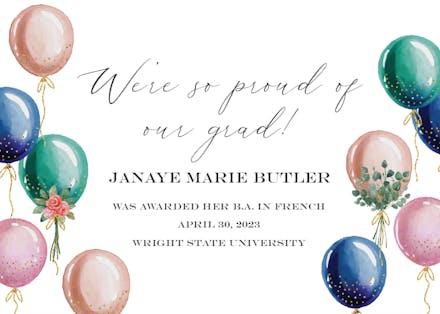 Balloon Spray - Graduation Announcement