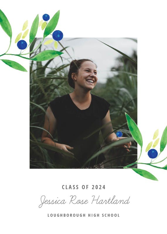 Blueberry fields - graduation announcement
